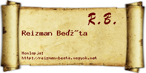 Reizman Beáta névjegykártya